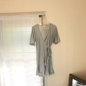 Leith (Nordstrom) Gray Wrap Dress